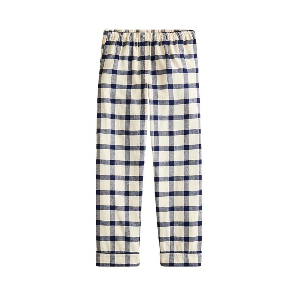 J.‎ Crew Flannel Pajama Sleep Pant Black White Plaid Print Check XS - Picture 4 of 8